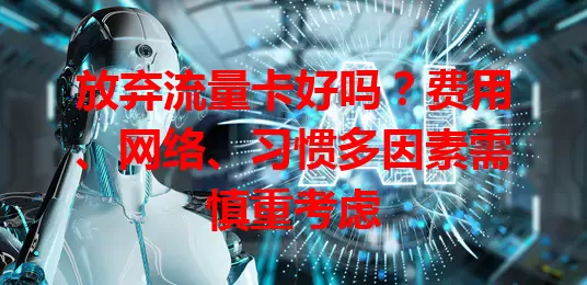 放弃流量卡好吗？费用、网络、习惯多因素需慎重考虑