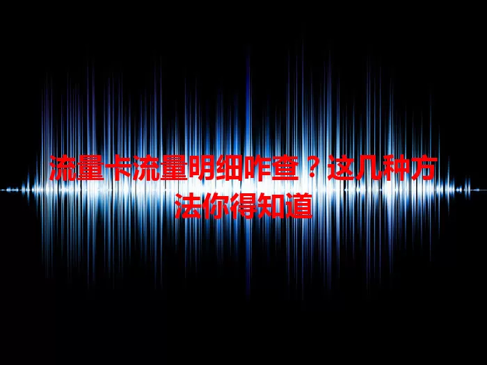 流量卡流量明细咋查？这几种方法你得知道