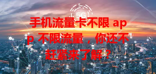 手机流量卡不限 app 不限流量，你还不赶紧来了解？