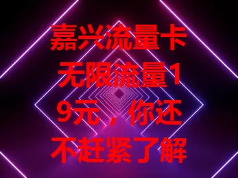 嘉兴流量卡无限流量19元，你还不赶紧了解一下？