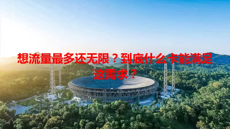 想流量最多还无限？到底什么卡能满足这需求？