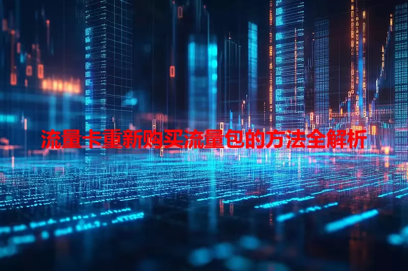 流量卡重新购买流量包的方法全解析