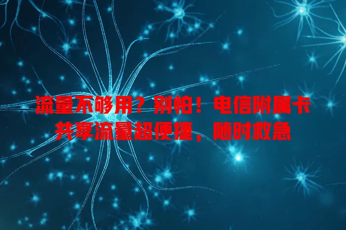流量不够用？别怕！电信附属卡共享流量超便捷，随时救急