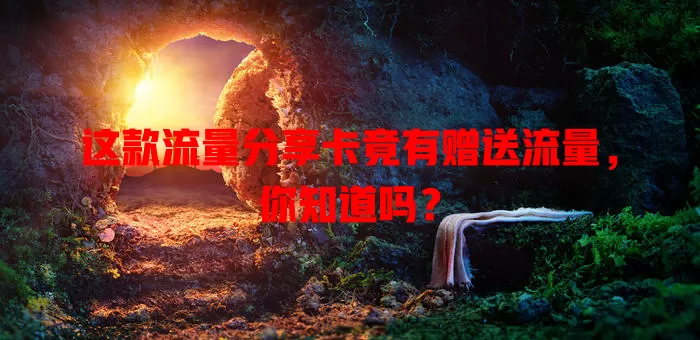 这款流量分享卡竟有赠送流量，你知道吗？