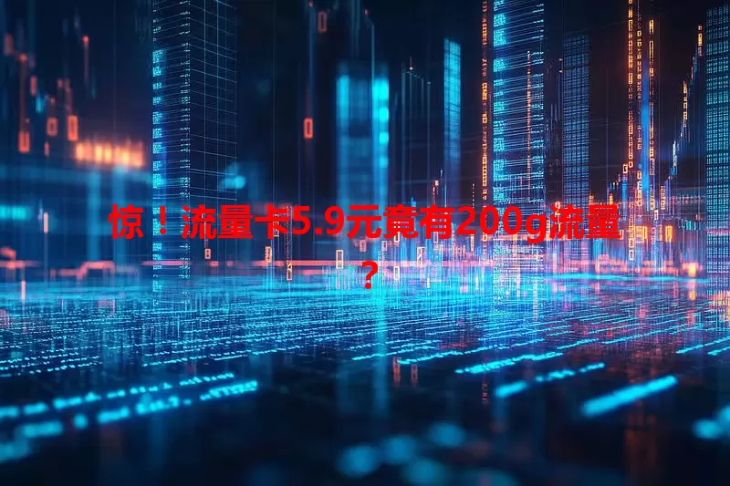 惊！流量卡5.9元竟有200g流量？