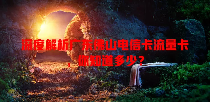 深度解析广东佛山电信卡流量卡，你知道多少？