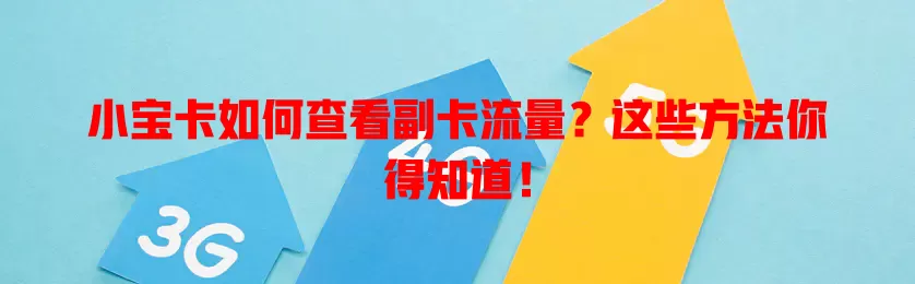 小宝卡如何查看副卡流量？这些方法你得知道！