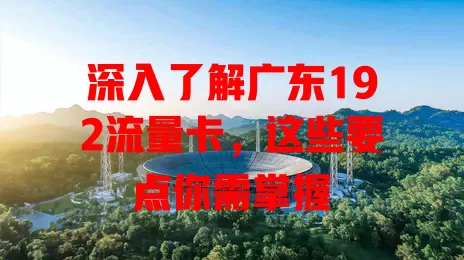 深入了解广东192流量卡，这些要点你需掌握