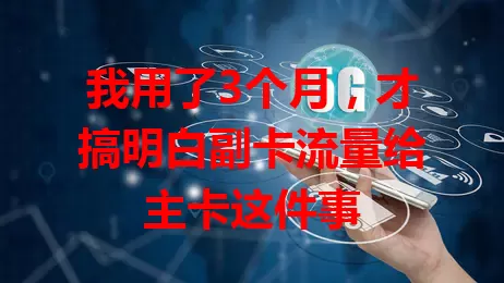 我用了3个月，才搞明白副卡流量给主卡这件事