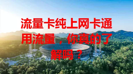 流量卡纯上网卡通用流量，你真的了解吗？