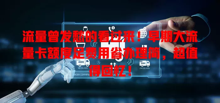 流量曾发愁的看过来！早期大流量卡额度足费用省办理简，超值得回忆！