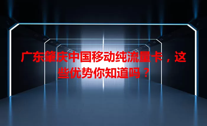 广东肇庆中国移动纯流量卡，这些优势你知道吗？