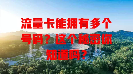 流量卡能拥有多个号码？这个秘密你知道吗？