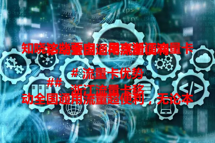 知晓这些要点，尽享浙江流量卡移动全国通用流量便利

### 流量卡优势
浙江流量卡移动全国通用流量超便利，无论本地或异地，都有稳定网络，无需担心流量及换卡问题，满足数字化时代网络需求，随时畅快上网。

### 适用人群广
常出差旅游的商务人士、热爱旅行的朋友、外地求学的学生，都能因浙江流量卡移动全国通用流量受益，摆脱流量困扰。

### 选卡要点
选浙江流量卡移动全国通用流量套餐，要依自身需求，关注流量额度、通话短信、有效期及额外费用等，综合考量挑到适合自己的卡。