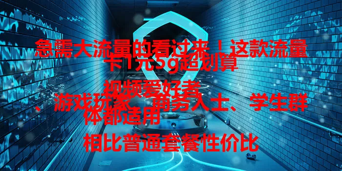 急需大流量的看过来！这款流量卡1元5g超划算
视频爱好者、游戏玩家、商务人士、学生群体都适用
相比普通套餐性价比极高，选卡还得综合考量各因素
