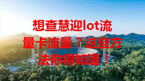 想查慧迎lot流量卡流量？这些方法你得知道！