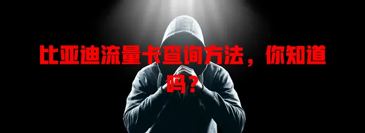 比亚迪流量卡查询方法，你知道吗？