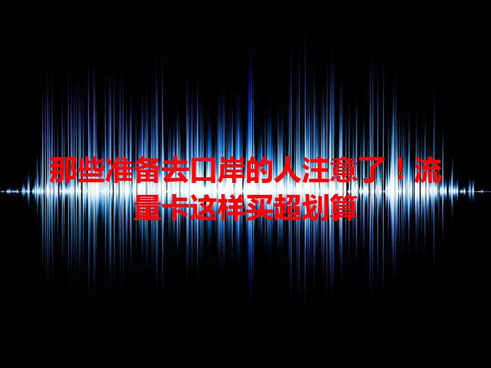 那些准备去口岸的人注意了！流量卡这样买超划算