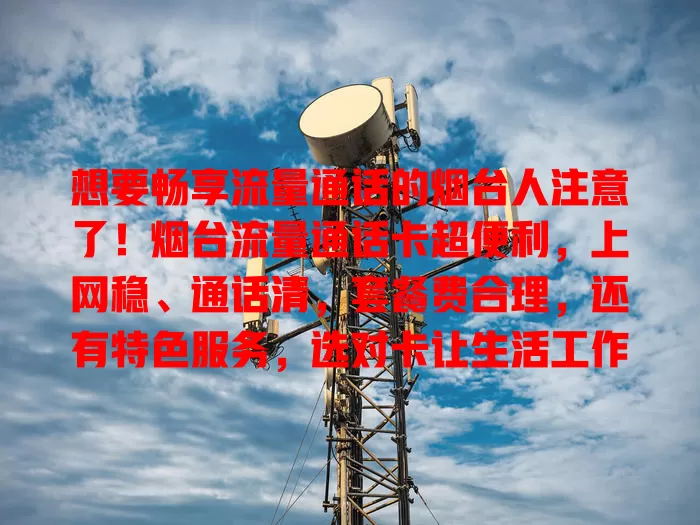 想要畅享流量通话的烟台人注意了！烟台流量通话卡超便利，上网稳、通话清，套餐费合理，还有特色服务，选对卡让生活工作更畅快