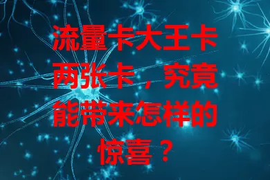 流量卡大王卡两张卡，究竟能带来怎样的惊喜？