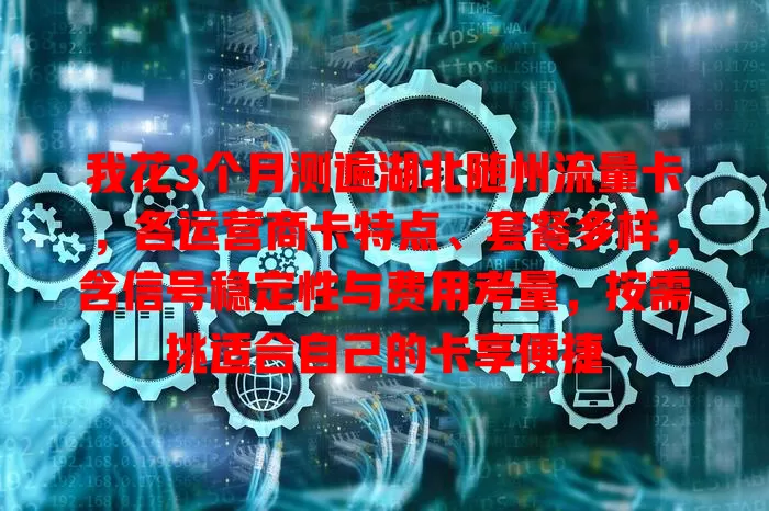 我花3个月测遍湖北随州流量卡，各运营商卡特点、套餐多样，含信号稳定性与费用考量，按需挑适合自己的卡享便捷