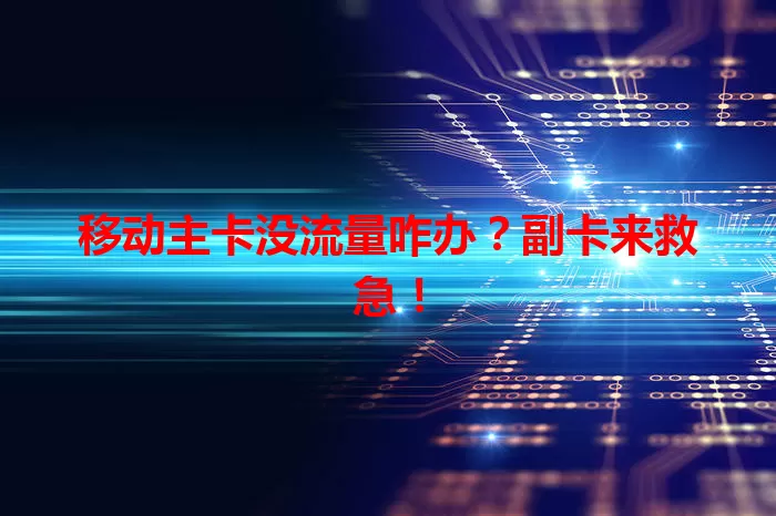 移动主卡没流量咋办？副卡来救急！
