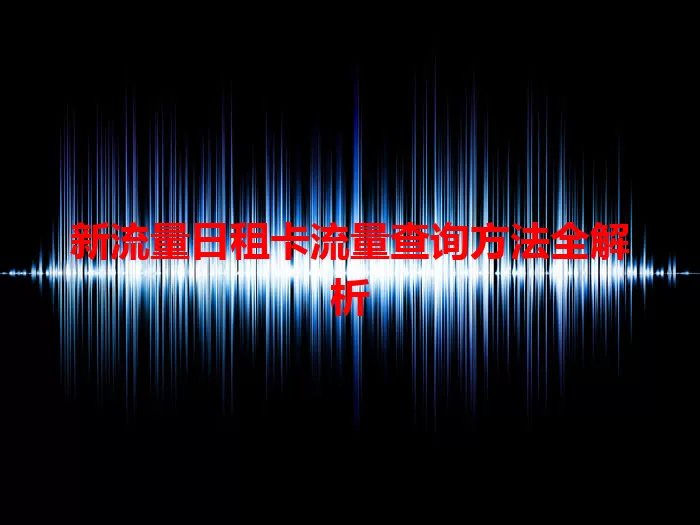 新流量日租卡流量查询方法全解析
