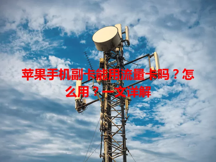 苹果手机副卡能用流量卡吗？怎么用？一文详解