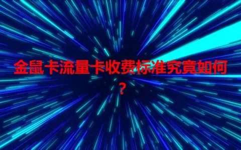 金鼠卡流量卡收费标准究竟如何？