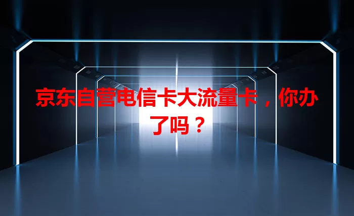 京东自营电信卡大流量卡，你办了吗？