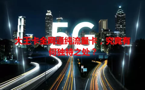 大王卡全网通纯流量卡，究竟有何独特之处？