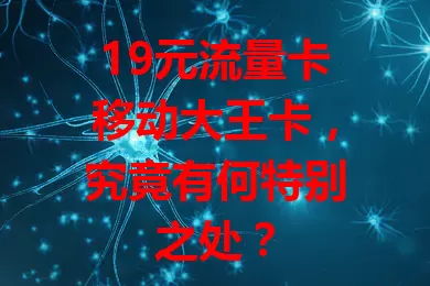 19元流量卡移动大王卡，究竟有何特别之处？