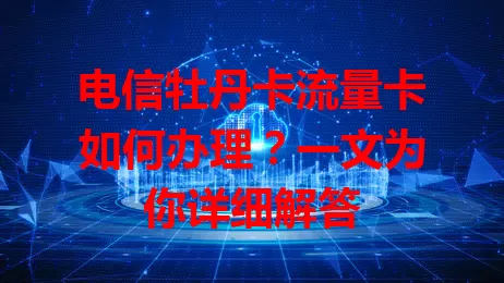 电信牡丹卡流量卡如何办理？一文为你详细解答