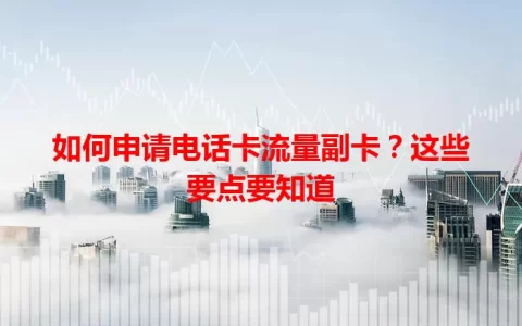 如何申请电话卡流量副卡？这些要点要知道