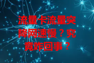 流量卡流量突降网速慢？究竟咋回事？