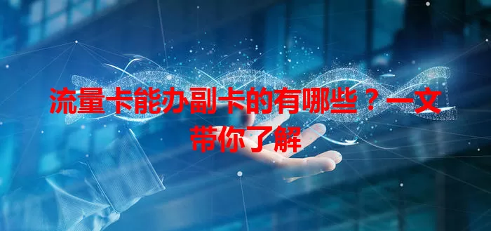 流量卡能办副卡的有哪些？一文带你了解