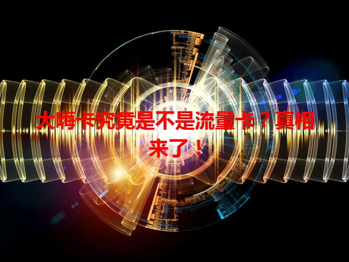 大嗨卡究竟是不是流量卡？真相来了！