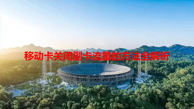 移动卡关闭副卡流量的方法全解析