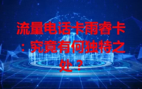 流量电话卡雨睿卡：究竟有何独特之处？