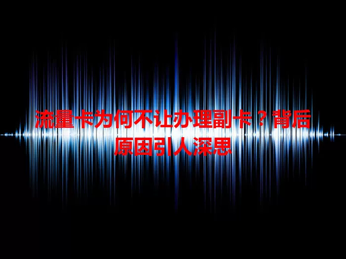 流量卡为何不让办理副卡？背后原因引人深思