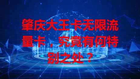 肇庆大王卡无限流量卡，究竟有何特别之处？