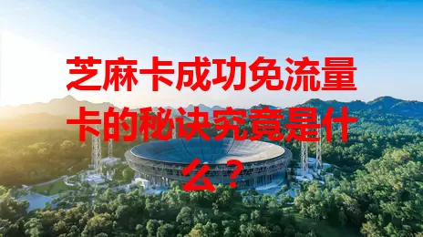 芝麻卡成功免流量卡的秘诀究竟是什么？