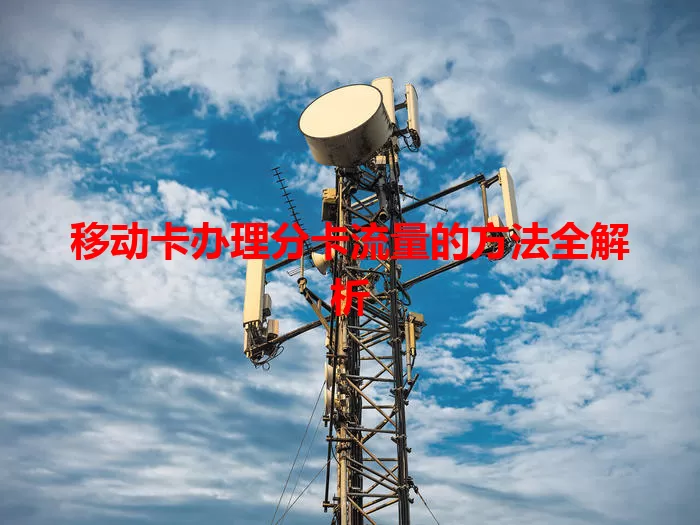 移动卡办理分卡流量的方法全解析