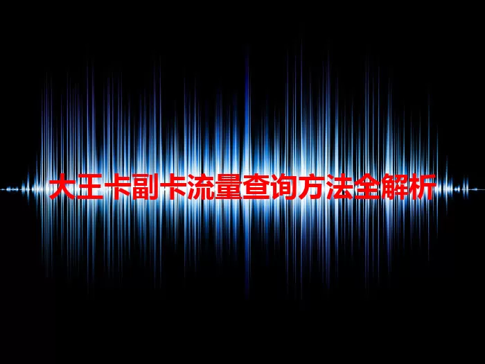 大王卡副卡流量查询方法全解析